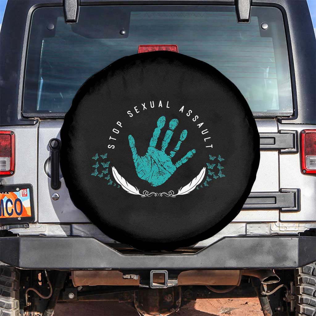 Stop Sexual Assault Awareness Survivor Spare Tire Cover TS14 No hole Black Print Your Wear