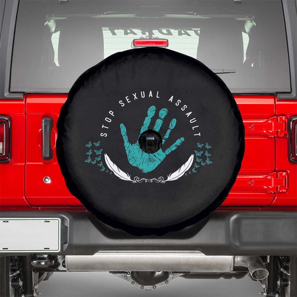 Stop Sexual Assault Awareness Survivor Spare Tire Cover TS14 Black Print Your Wear