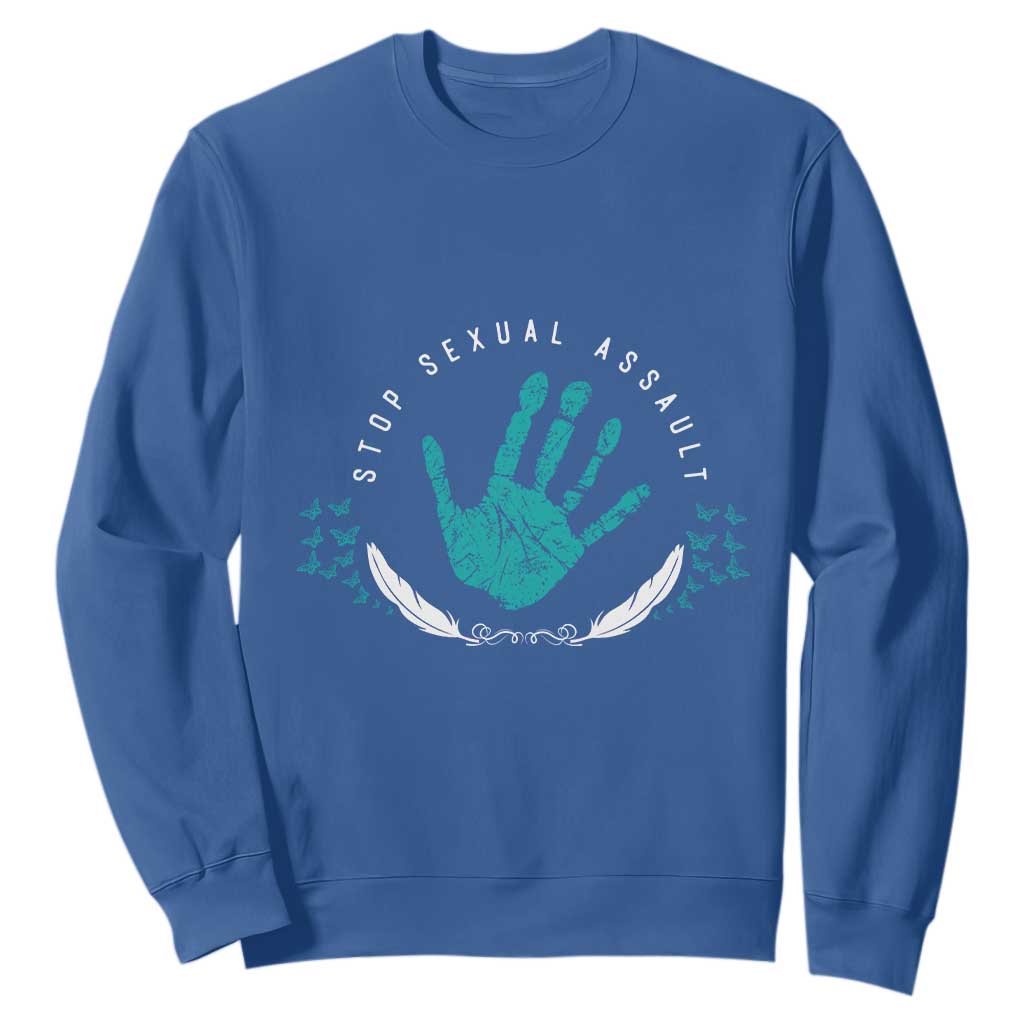 Stop Sexual Assault Awareness Survivor Sweatshirt TS14 Royal Blue Print Your Wear