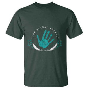 Stop Sexual Assault Awareness Survivor T Shirt TS14 Dark Forest Green Print Your Wear