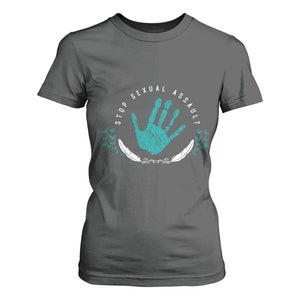 Stop Sexual Assault Awareness Survivor T Shirt For Women TS14 Dark Heather Print Your Wear
