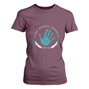 Stop Sexual Assault Awareness Survivor T Shirt For Women TS14 Maroon Print Your Wear