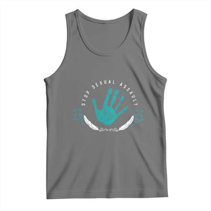 Stop Sexual Assault Awareness Survivor Tank Top TS14 Black Heather Print Your Wear
