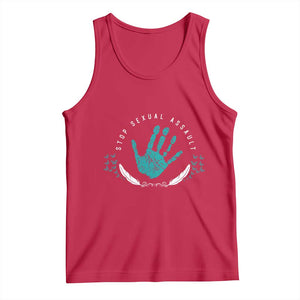 Stop Sexual Assault Awareness Survivor Tank Top TS14 Red Print Your Wear