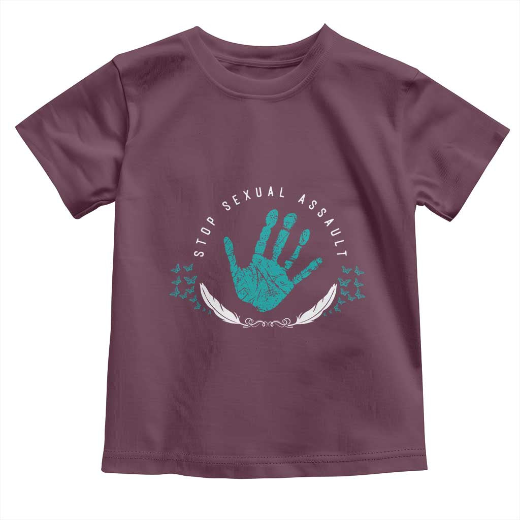 Stop Sexual Assault Awareness Survivor Toddler T Shirt TS14 Maroon Print Your Wear