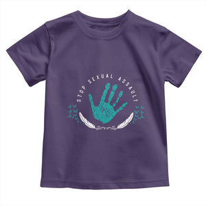 Stop Sexual Assault Awareness Survivor Toddler T Shirt TS14 Purple Print Your Wear