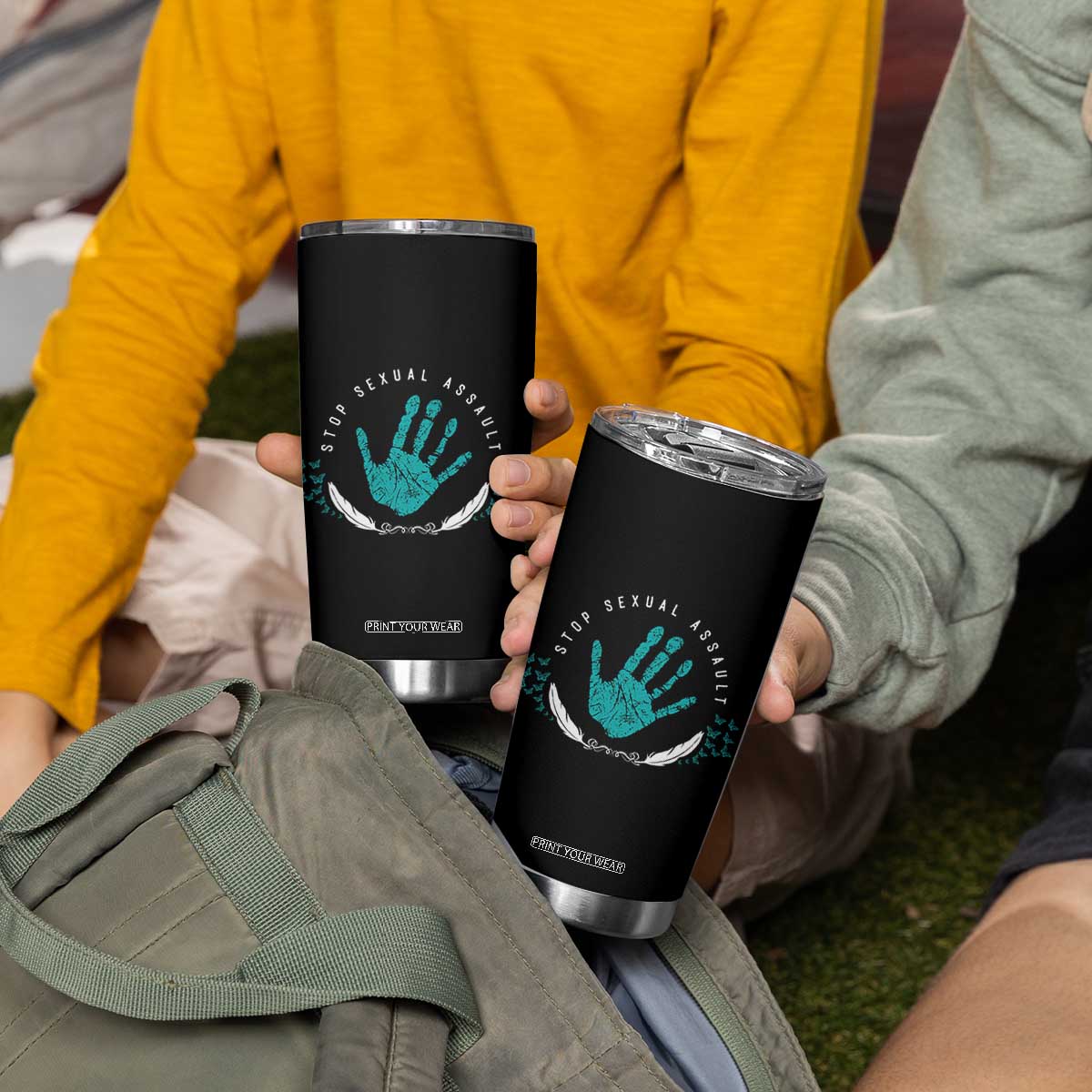 Stop Sexual Assault Awareness Survivor Tumbler Cup TS14 Print Your Wear