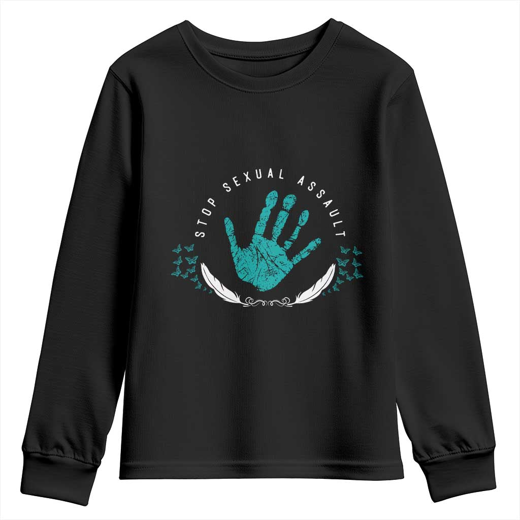 Stop Sexual Assault Awareness Survivor Youth Sweatshirt TS14 Black Print Your Wear