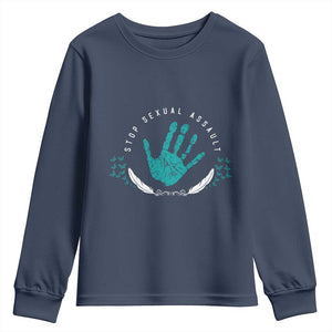 Stop Sexual Assault Awareness Survivor Youth Sweatshirt TS14 Navy Print Your Wear