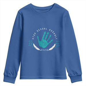 Stop Sexual Assault Awareness Survivor Youth Sweatshirt TS14 Royal Blue Print Your Wear