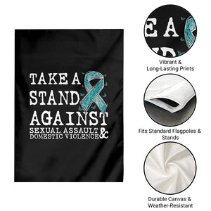 Sexual Assault Awareness Month Garden Flag Stand Against Sexual Assault & Domestic Violence TS14 Print Your Wear