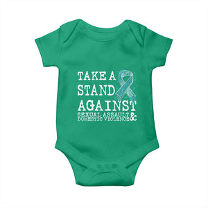 Sexual Assault Awareness Month Baby Onesie Stand Against Sexual Assault & Domestic Violence TS14 Irish Green Print Your Wear