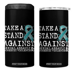 Sexual Assault Awareness Month 4 in 1 Can Cooler Tumbler Stand Against Sexual Assault & Domestic Violence TS14 One Size: 16 oz Black Print Your Wear