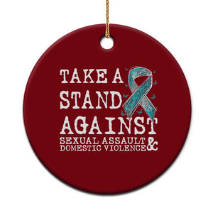 Sexual Assault Awareness Month Ceramic Ornament Stand Against Sexual Assault & Domestic Violence TS14 1pc Red Print Your Wear