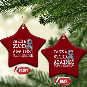 Sexual Assault Awareness Month Ceramic Ornament Stand Against Sexual Assault & Domestic Violence TS14 Print Your Wear