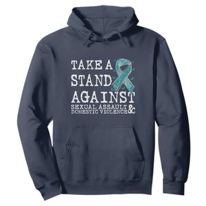 Sexual Assault Awareness Month Hoodie Stand Against Sexual Assault & Domestic Violence TS14 Navy Print Your Wear