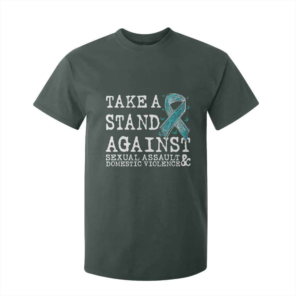 Sexual Assault Awareness Month T Shirt For Kid Stand Against Sexual Assault & Domestic Violence TS14 Dark Forest Green Print Your Wear