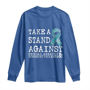 Sexual Assault Awareness Month Long Sleeve Shirt Stand Against Sexual Assault & Domestic Violence TS14 Royal Blue Print Your Wear