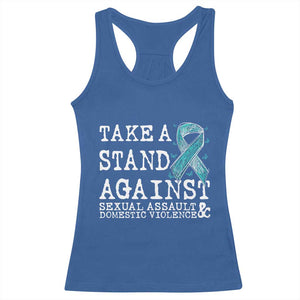 Sexual Assault Awareness Month Racerback Tank Top Stand Against Sexual Assault & Domestic Violence TS14 Royal Blue Print Your Wear