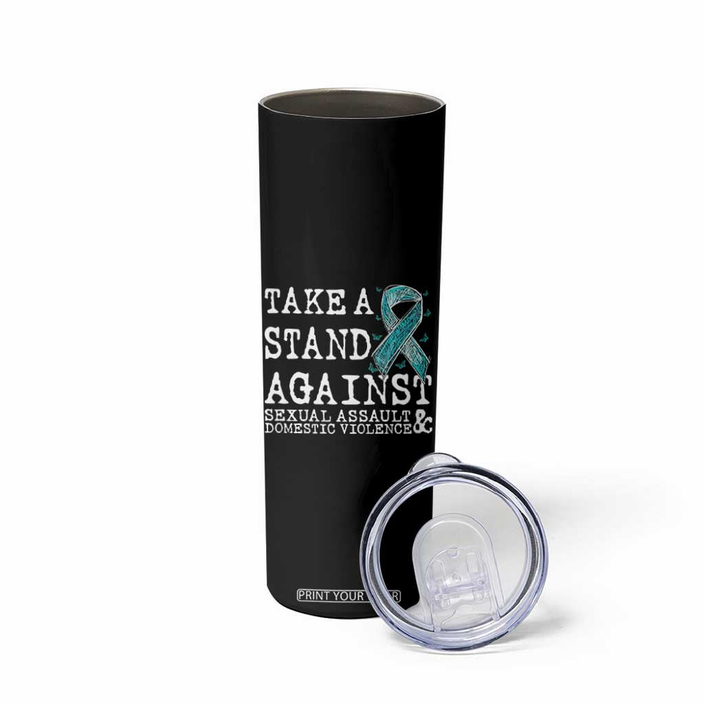 Sexual Assault Awareness Month Skinny Tumbler Stand Against Sexual Assault & Domestic Violence TS14 Print Your Wear