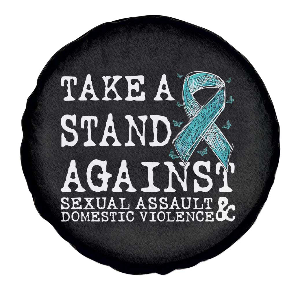 Sexual Assault Awareness Month Spare Tire Cover Stand Against Sexual Assault & Domestic Violence TS14 Print Your Wear