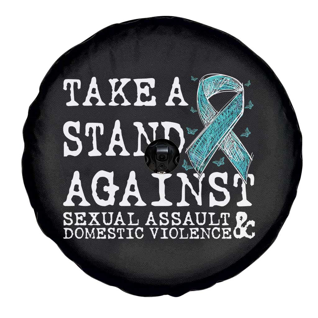 Sexual Assault Awareness Month Spare Tire Cover Stand Against Sexual Assault & Domestic Violence TS14 Print Your Wear