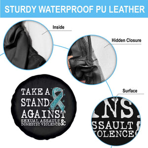 Sexual Assault Awareness Month Spare Tire Cover Stand Against Sexual Assault & Domestic Violence TS14 Print Your Wear