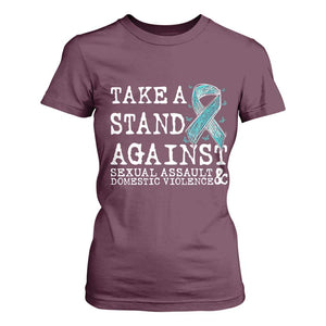 Sexual Assault Awareness Month T Shirt For Women Stand Against Sexual Assault & Domestic Violence TS14 Maroon Print Your Wear