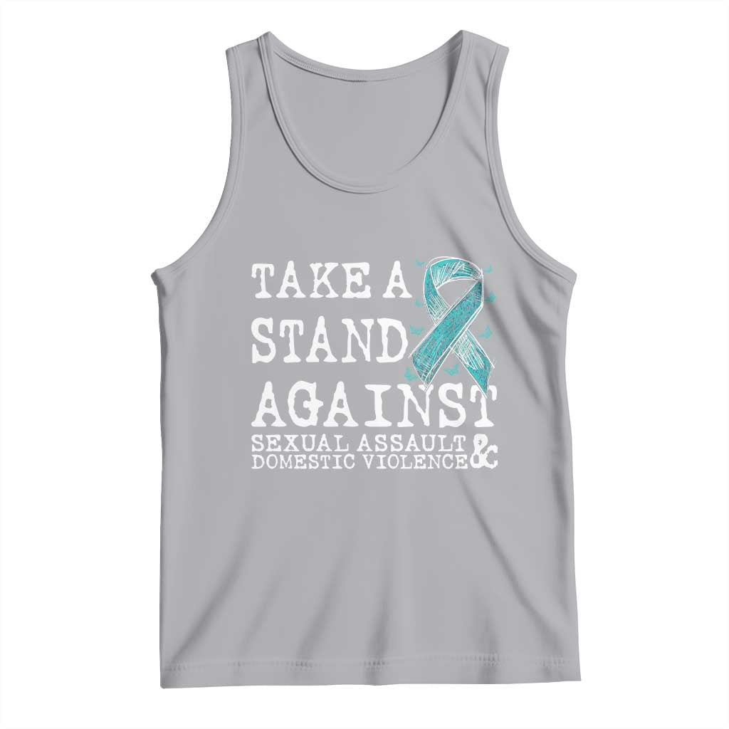 Sexual Assault Awareness Month Tank Top Stand Against Sexual Assault & Domestic Violence TS14 Athletic Heather Print Your Wear