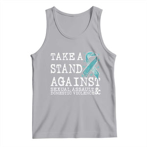 Sexual Assault Awareness Month Tank Top Stand Against Sexual Assault & Domestic Violence TS14 Athletic Heather Print Your Wear