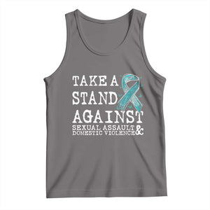 Sexual Assault Awareness Month Tank Top Stand Against Sexual Assault & Domestic Violence TS14 Deep Heather Print Your Wear