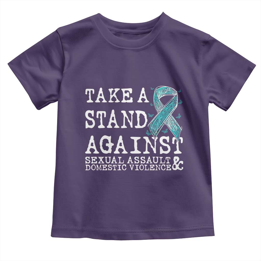 Sexual Assault Awareness Month Toddler T Shirt Stand Against Sexual Assault & Domestic Violence TS14 Purple Print Your Wear