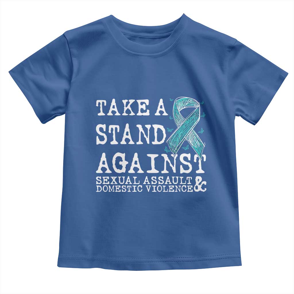 Sexual Assault Awareness Month Toddler T Shirt Stand Against Sexual Assault & Domestic Violence TS14 Royal Blue Print Your Wear