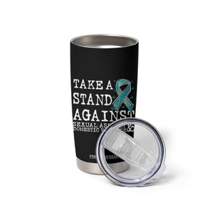 Sexual Assault Awareness Month Tumbler Cup Stand Against Sexual Assault & Domestic Violence TS14 Print Your Wear