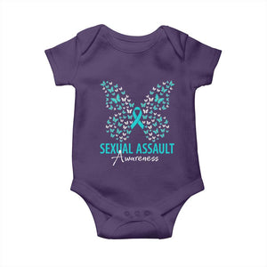 Sexual Assault Awareness Butterfly Ribbon Baby Onesie TS14 Purple Print Your Wear