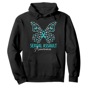 Sexual Assault Awareness Butterfly Ribbon Hoodie TS14 Black Print Your Wear