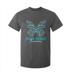 Sexual Assault Awareness Butterfly Ribbon T Shirt For Kid TS14 Dark Heather Print Your Wear