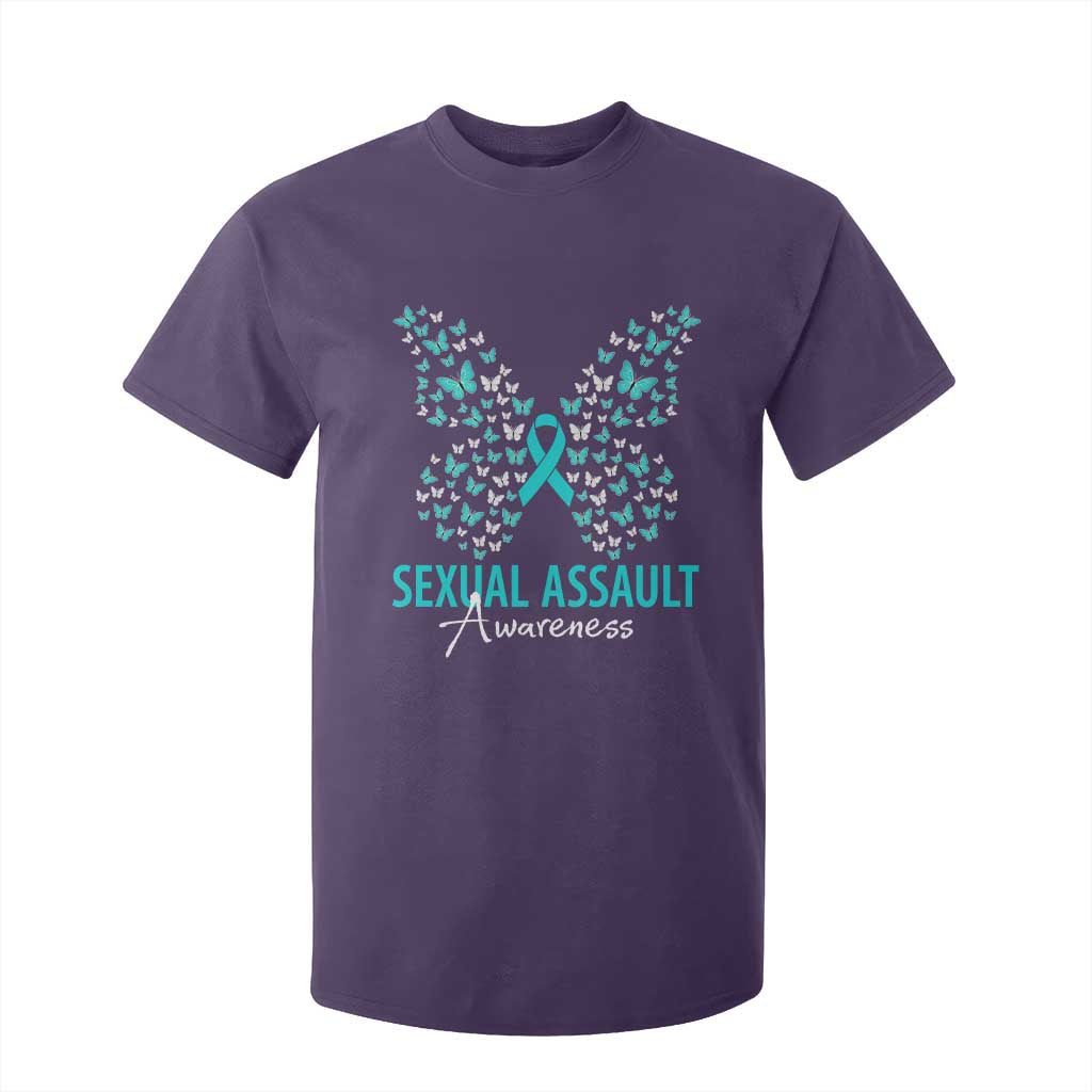Sexual Assault Awareness Butterfly Ribbon T Shirt For Kid TS14 Purple Print Your Wear
