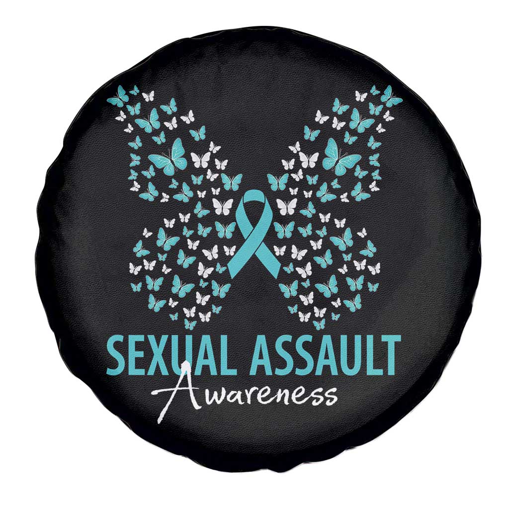 Sexual Assault Awareness Butterfly Ribbon Spare Tire Cover TS14 Print Your Wear