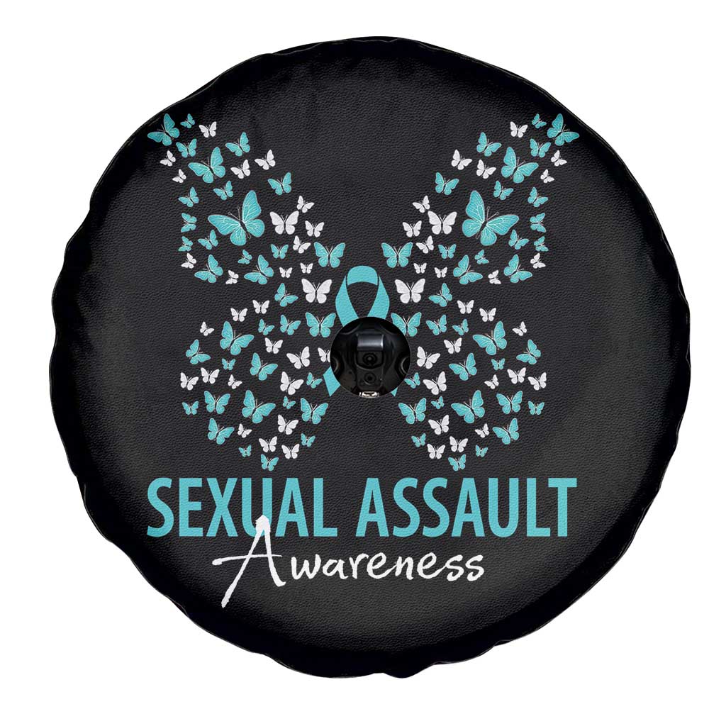 Sexual Assault Awareness Butterfly Ribbon Spare Tire Cover TS14 Print Your Wear