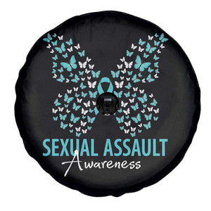 Sexual Assault Awareness Butterfly Ribbon Spare Tire Cover TS14 Print Your Wear