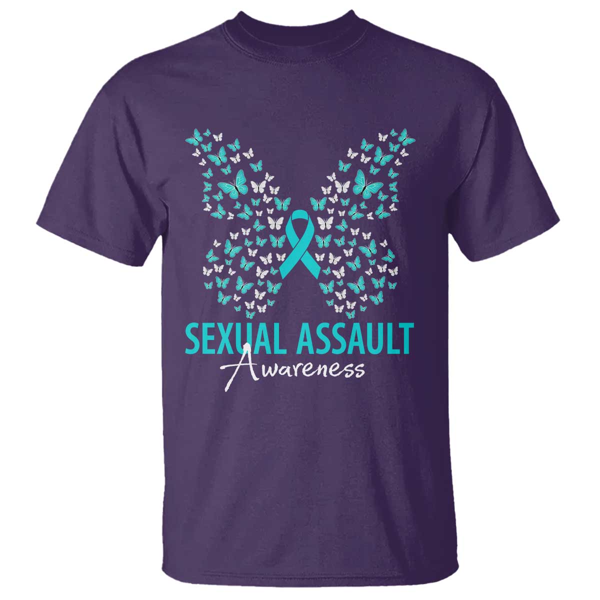 Sexual Assault Awareness Butterfly Ribbon T Shirt TS14 Purple Print Your Wear
