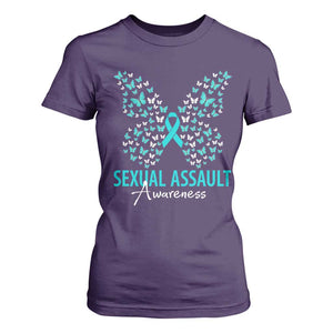 Sexual Assault Awareness Butterfly Ribbon T Shirt For Women TS14 Purple Print Your Wear
