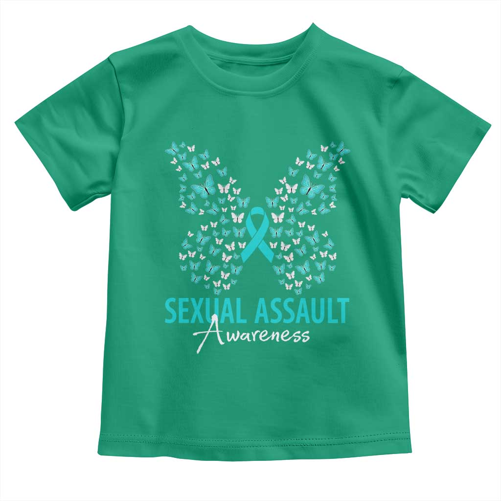 Sexual Assault Awareness Butterfly Ribbon Toddler T Shirt TS14 Irish Green Print Your Wear