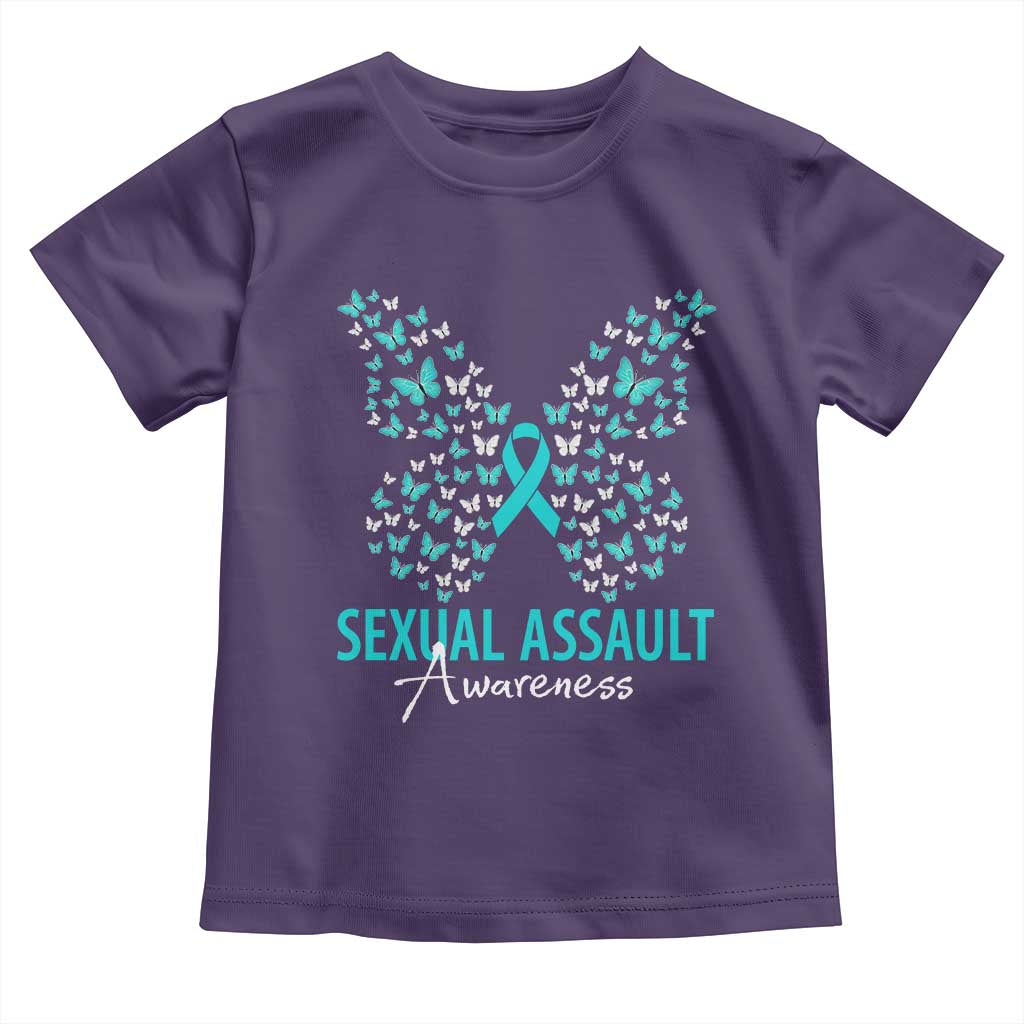 Sexual Assault Awareness Butterfly Ribbon Toddler T Shirt TS14 Purple Print Your Wear