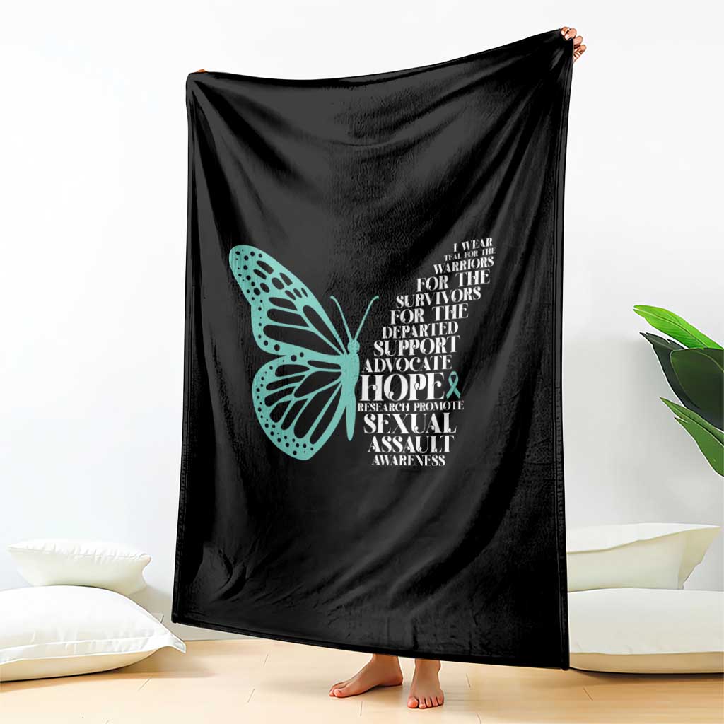 I Wear Teal For Sexual Assault Awareness Throw Blanket TS14 Print Your Wear