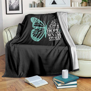 I Wear Teal For Sexual Assault Awareness Throw Blanket TS14 Print Your Wear
