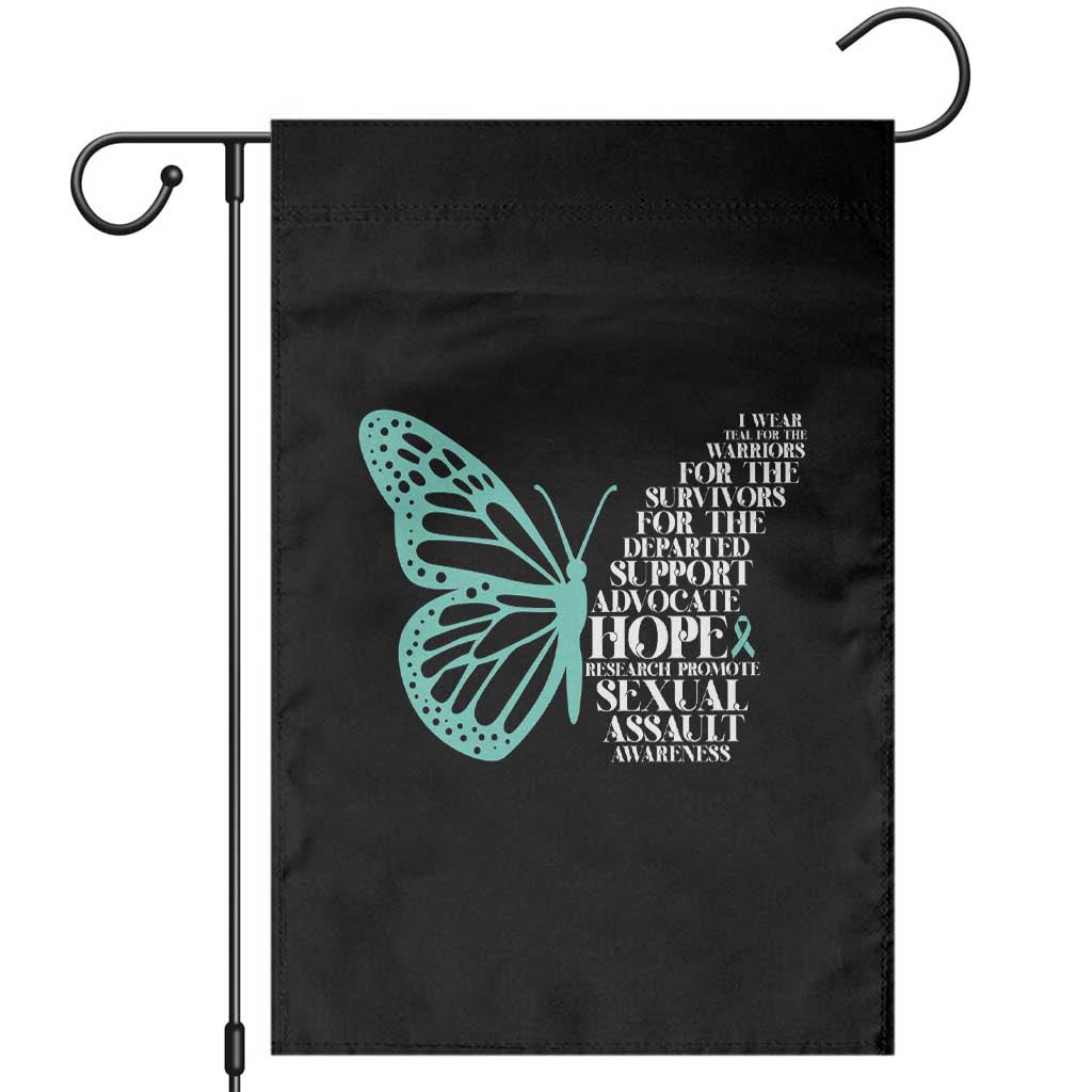 I Wear Teal For Sexual Assault Awareness Garden Flag TS14 Black Print Your Wear