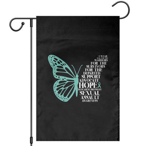 I Wear Teal For Sexual Assault Awareness Garden Flag TS14 Black Print Your Wear