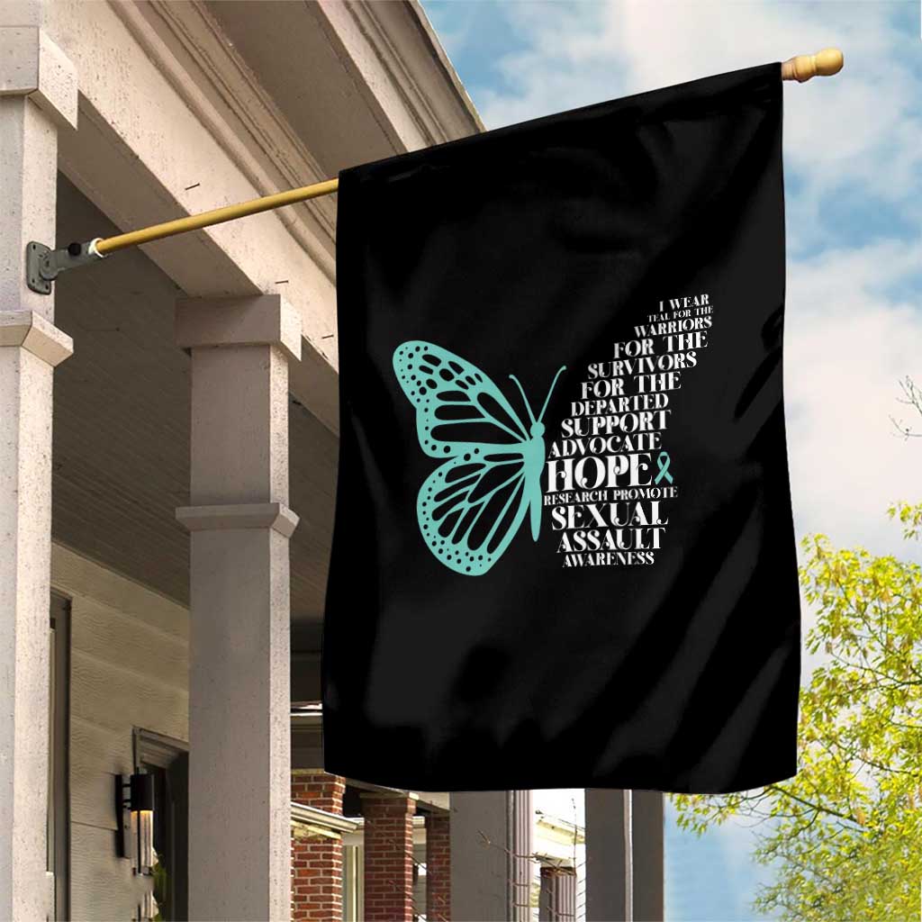 I Wear Teal For Sexual Assault Awareness Garden Flag TS14 Print Your Wear